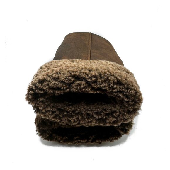 Vintage Shearling Sheepskin Leather Mittens – Winter Fur Mittens - Picture 5 of 11